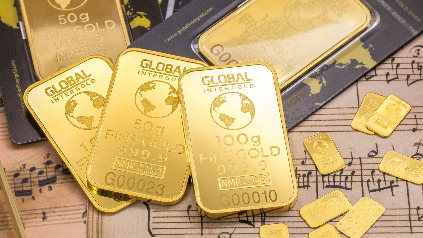 Refined gold bars